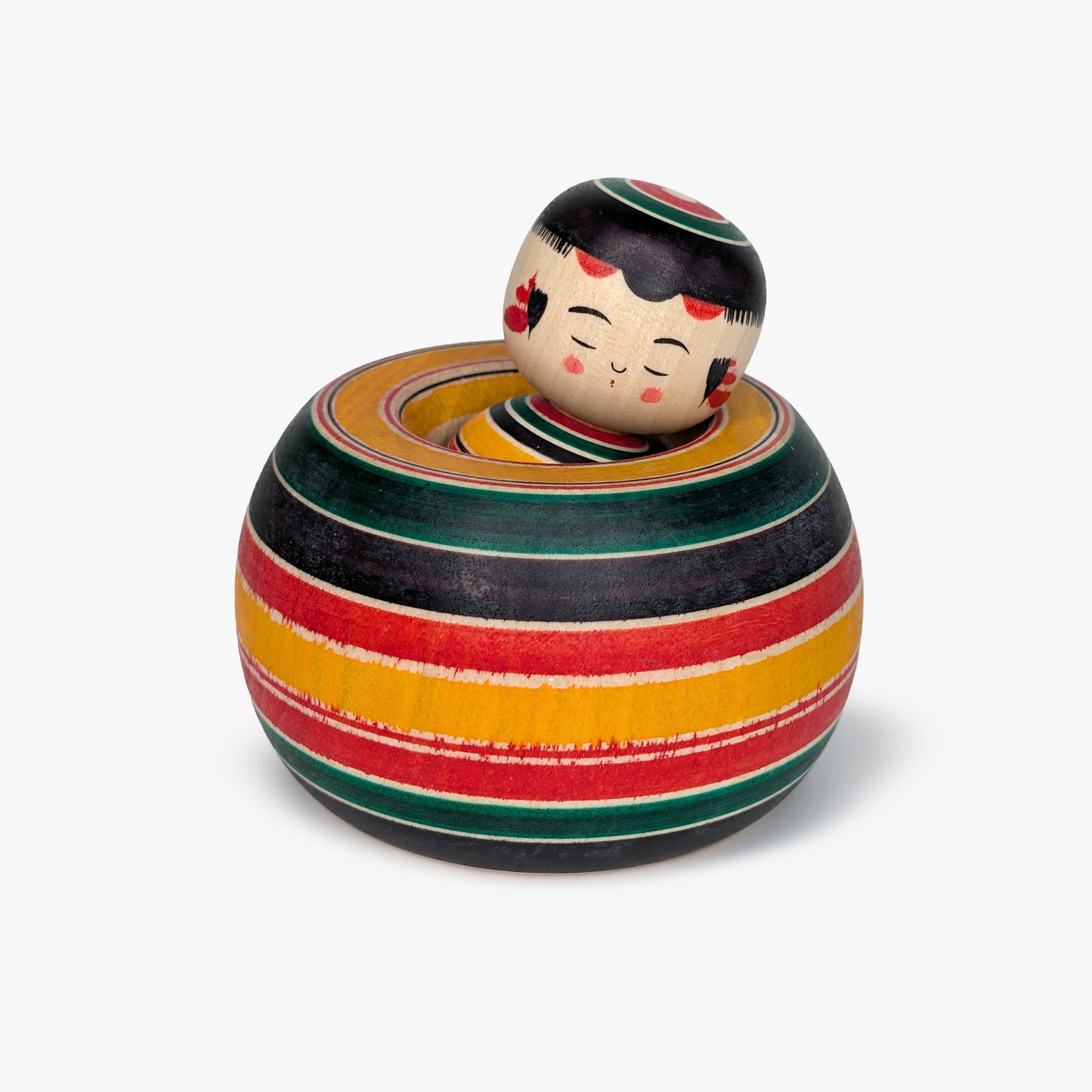 Ejiko Kokeshi – Rokuro-Moyo Pattern – Yajiro Tradition