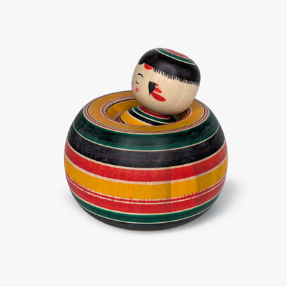 Ejiko Kokeshi – Rokuro-Moyo Pattern – Yajiro Tradition