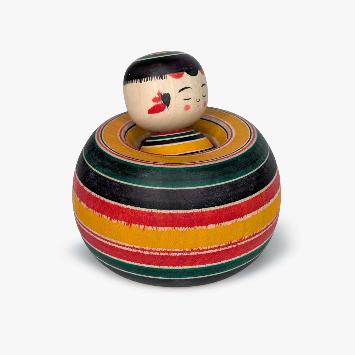Ejiko Kokeshi – Rokuro-Moyo Pattern – Yajiro Tradition