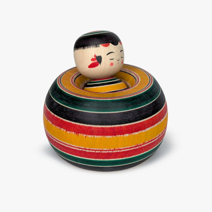 Ejiko Kokeshi – Rokuro-Moyo Pattern – Yajiro Tradition