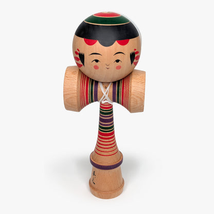 Kokeshi Kendama – Camellia Motif – Yajiro Tradition