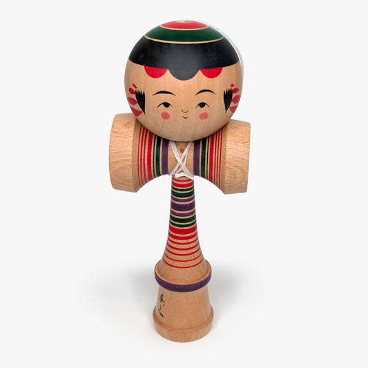 Kokeshi Kendama – Camellia Motif – Yajiro Tradition