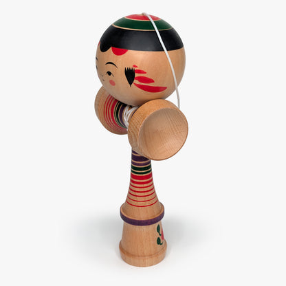 Kokeshi Kendama – Camellia Motif – Yajiro Tradition