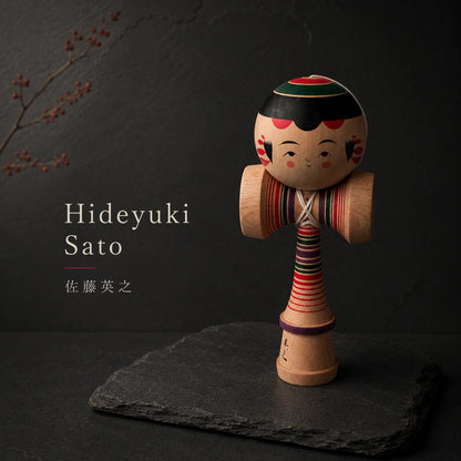 Kokeshi Kendama – Camellia Motif – Yajiro Tradition