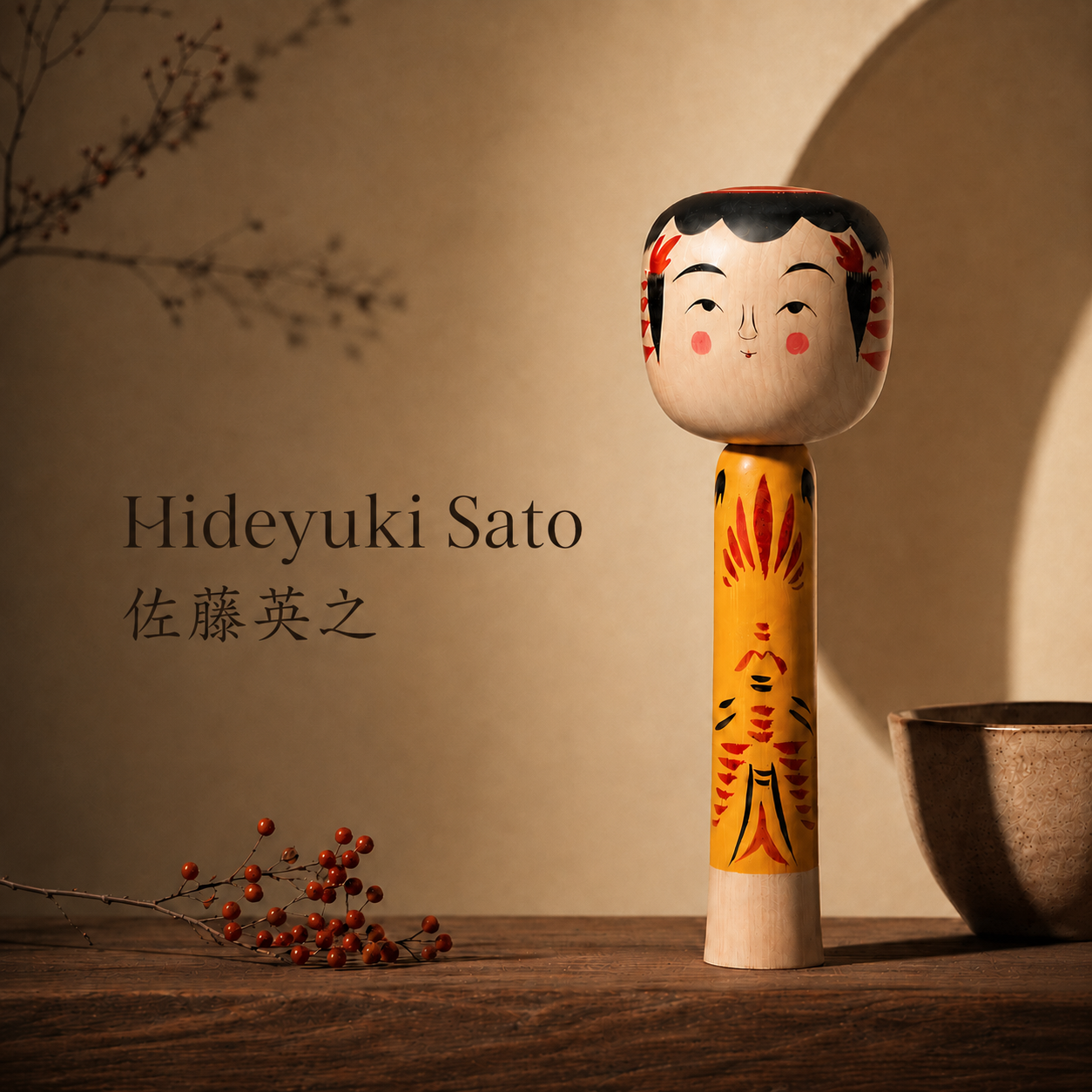 Gara-iri Kokeshi – Yajiro-Tradition | 27 cm