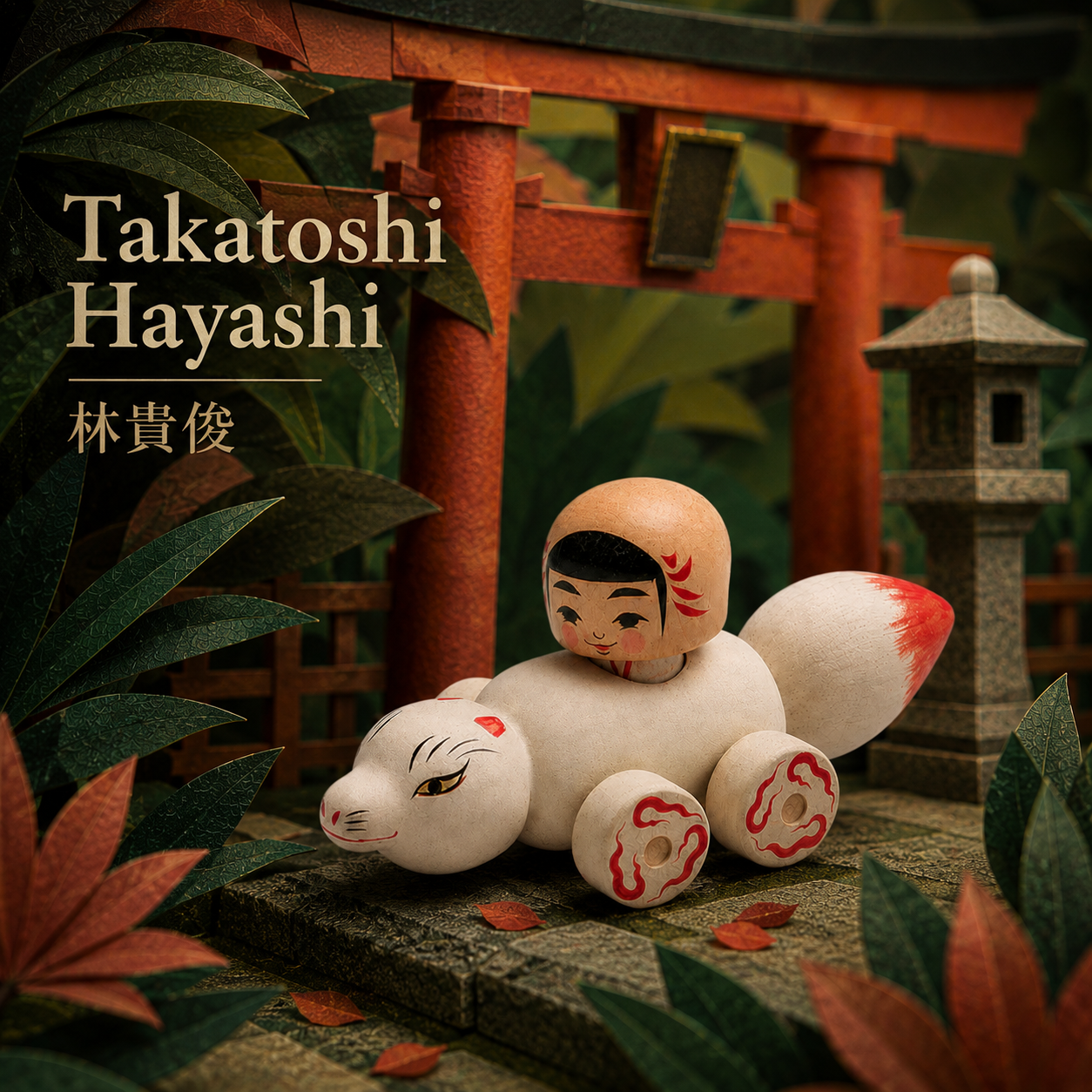 Kokeshi Car: Snow Fox